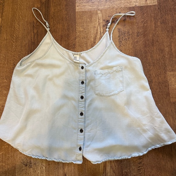 Forever 21 Tops - Faded denim crop top